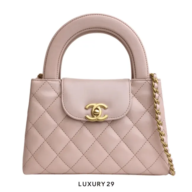 Chanel Mini Shopping Bag In Shiny Aged Calfskin With Gold-Tone Metal Pink