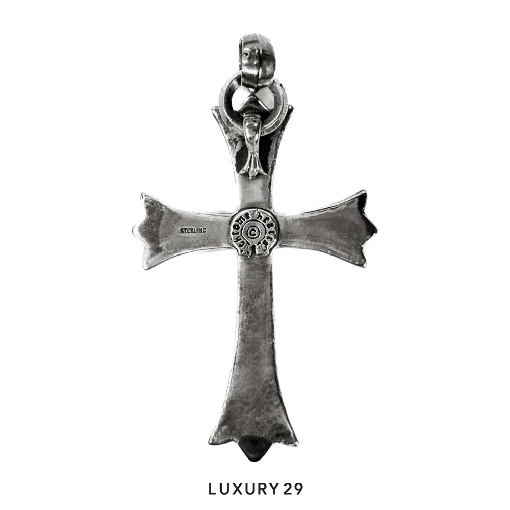 Chrome Hearts Cemetery Cross Pendant(Free Size, Silver)
