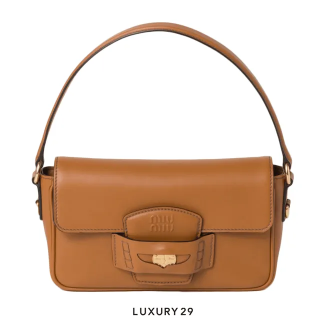 Miu Miu Penny Leather Bag Cognac