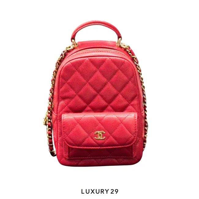 Chanel Classic 24C CC Chain Pocket Mini Backpack Pink