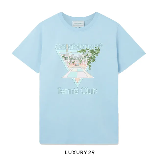 Casablanca Tennis Club Icon T-Shirt pale blue