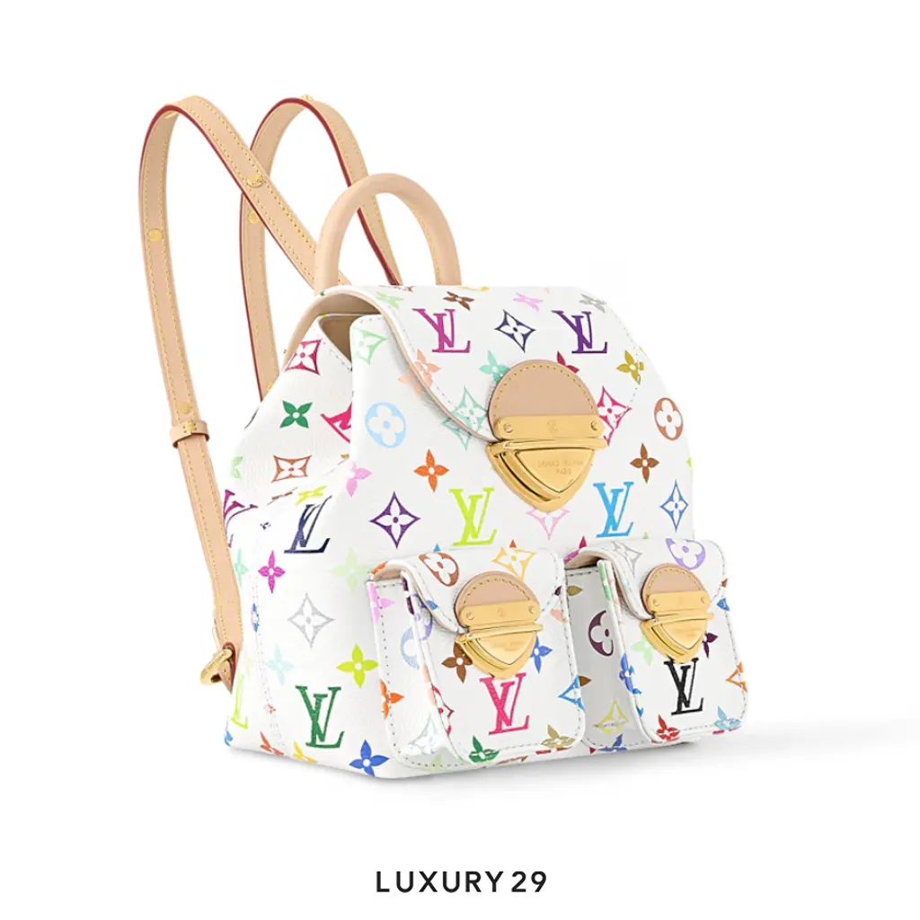 Louis Vuitton LV X TM Venice Bag In Multicolor Monogram Coated Canvas With Gold Hardware(Small, White)