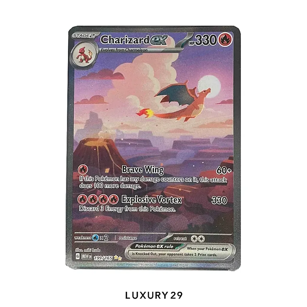 Pokemon TGC 2023 Charizard Ex Spacial Illustration Rare #199 (EN)(PSA10)(Small, Multicolour)