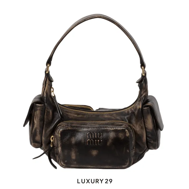Miu Miu Nappa Leather Pocket Bag Coffee