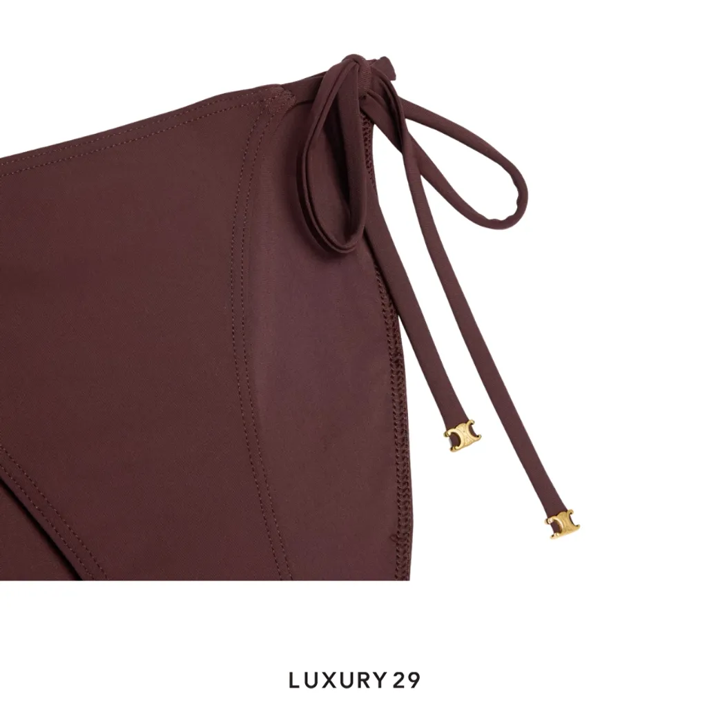 Celine triomphe triangle bottom in matte jersey Prune(36, Purple)