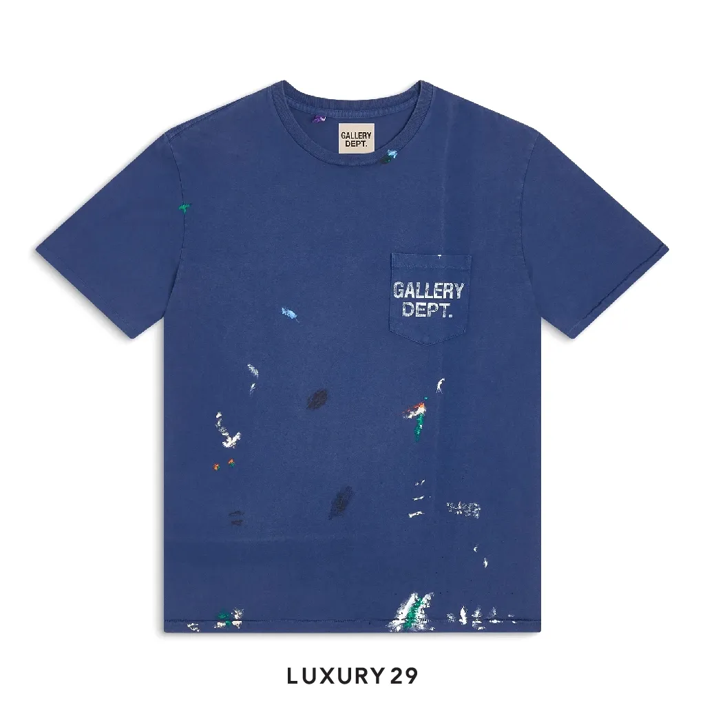 Gallery Dept. Vintage Logo Painted Tee Navy Blue(M, Blue)