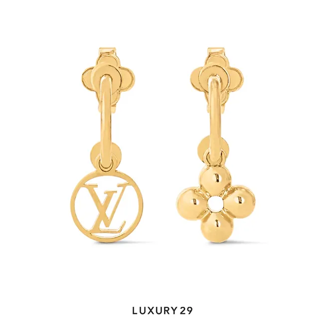 Louis Vuitton LV Icon Blooming Earrings Gold