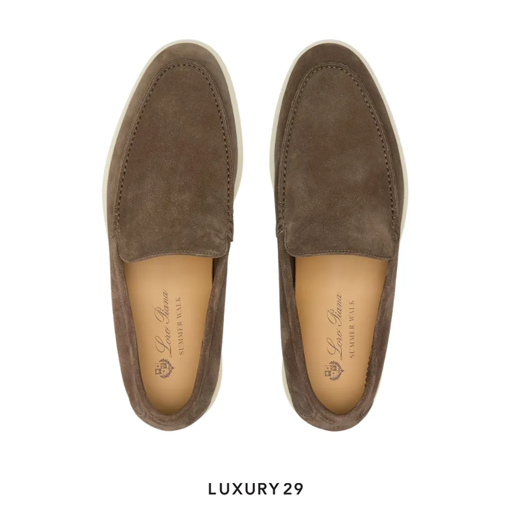 Loro Piana Summer Walk Loafer Suede Canteen(43, Brown)