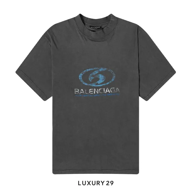 Balenciaga T-Shirt Surfer Thin Jersey Faded Black