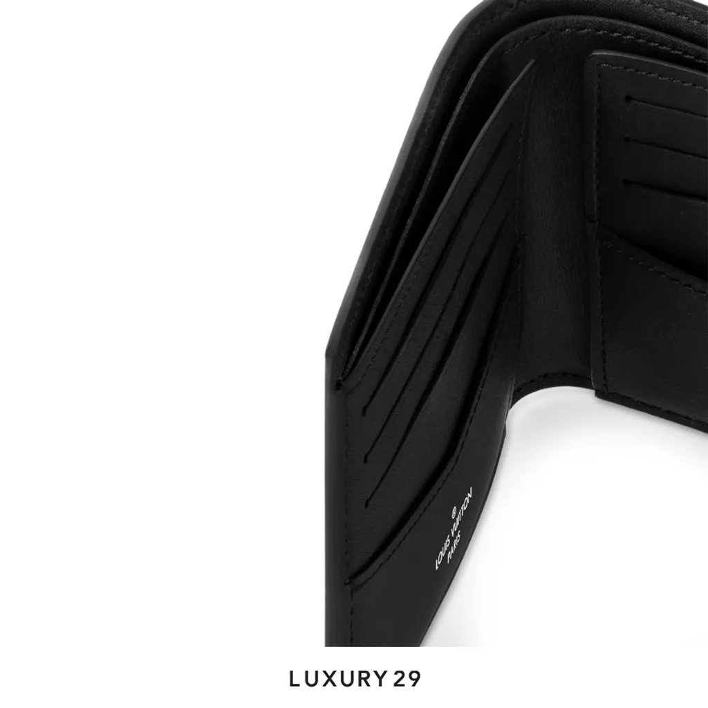 Louis Vuitton LV Slender Leather Wallet Men's Dark Blue Moon(Small, Black)