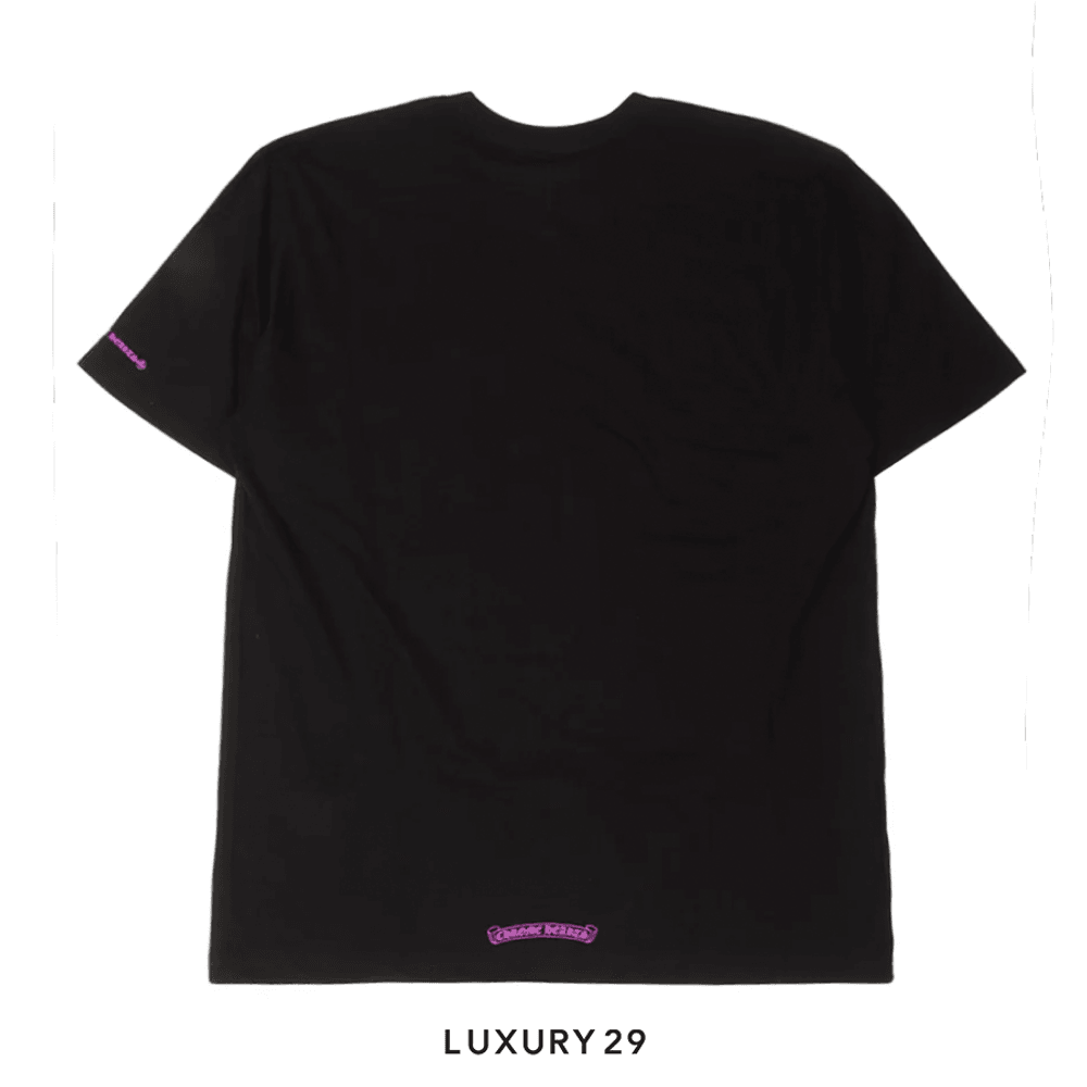 Chrome Hearts Neck Logo T-Shirt Black / Purple(XL, Black)