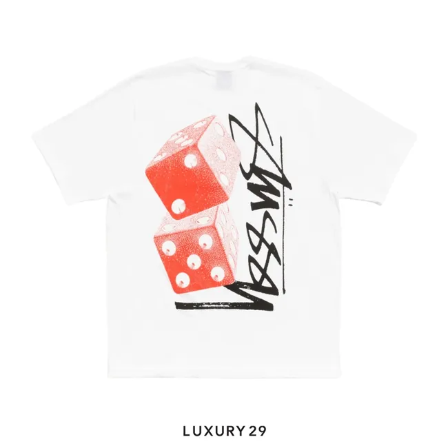 STUSSY TALL DICE TEE WHITE