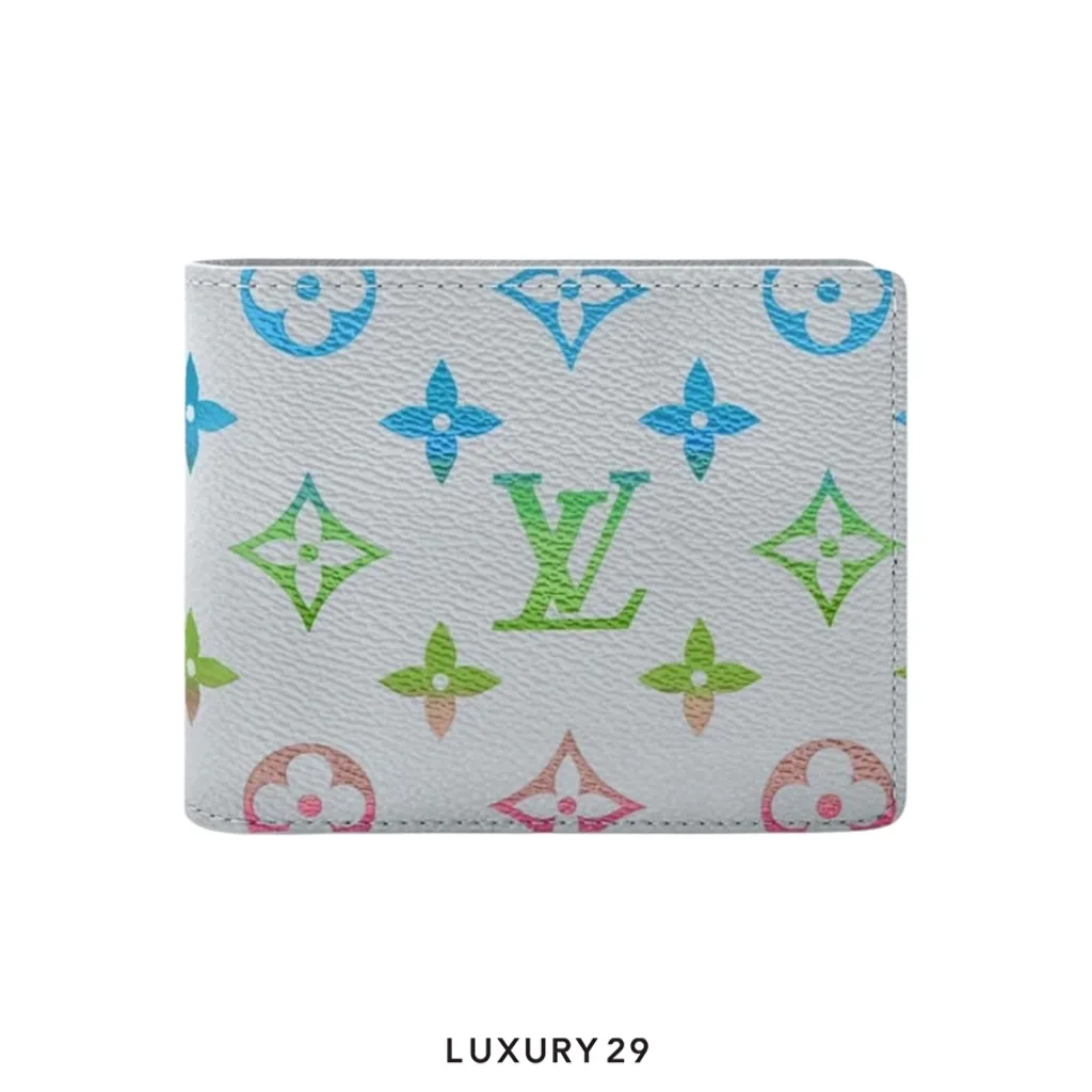 Louis Vuitton LV Slender Wallet Monogram iridescent canvas Gray gradient(Small, Grey)