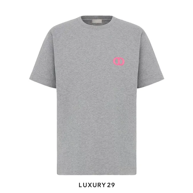 DIOR CD Icon T-Shirt Relaxed Fit Cotton Jersey Gray