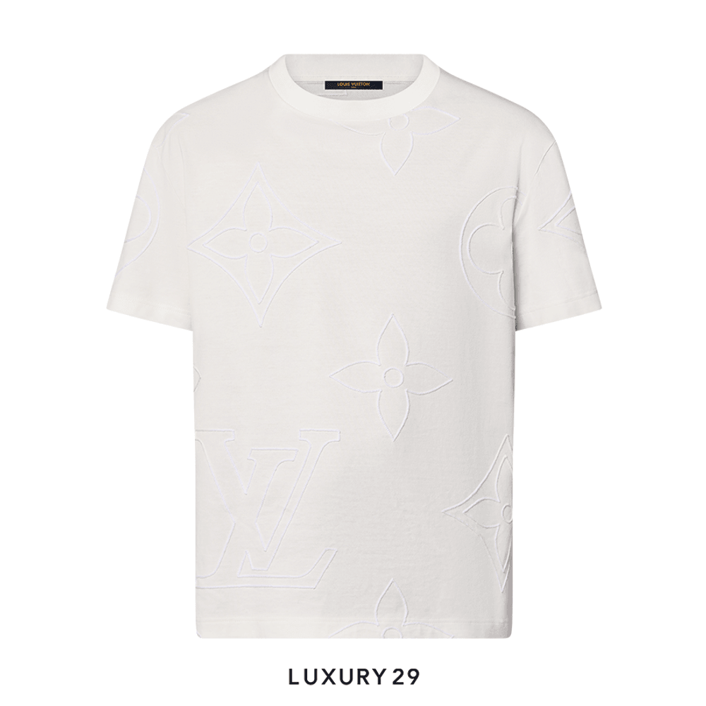 Louis Vuitton LV Monogram Embroidered Cotton T-Shirt White