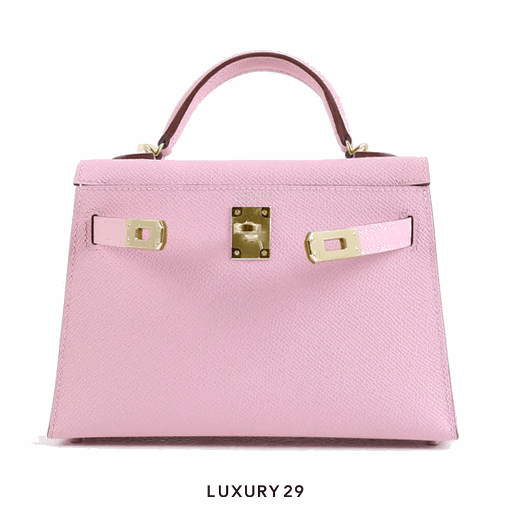 Hermes Kelly 20 Mini Sellier Pink Epsom Gold Hardware(Mini, Pink)