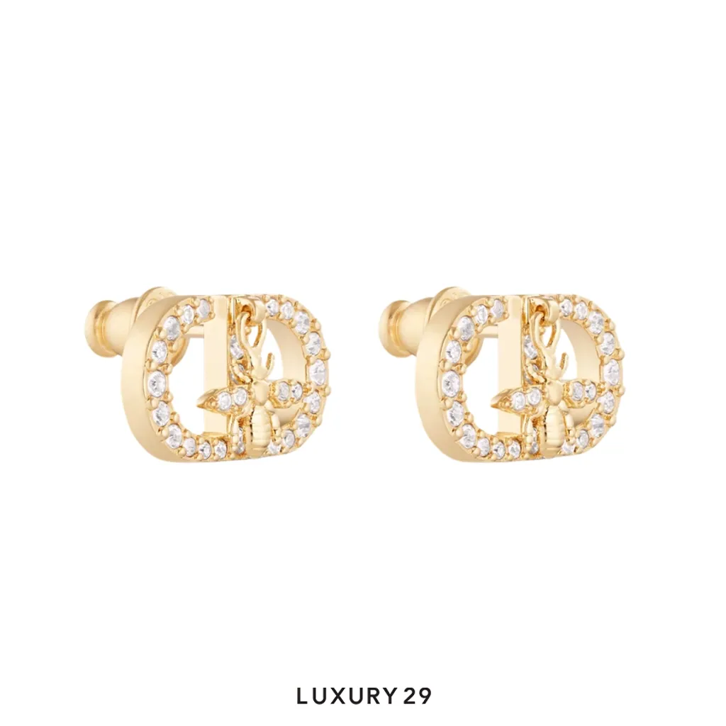 Dior Petit CD Bee Stud Earrings(Free Size, Gold)