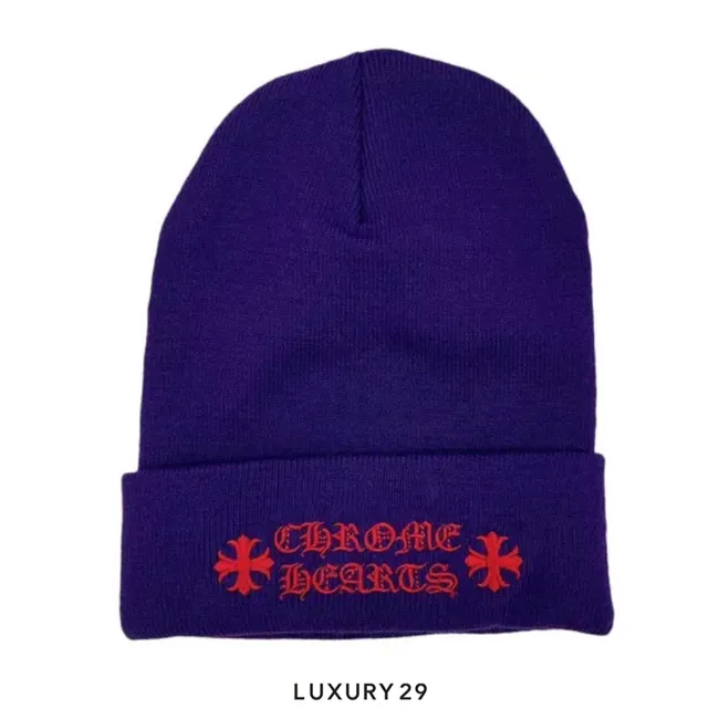 Chrome Hearts Script Beanie Purple/Red