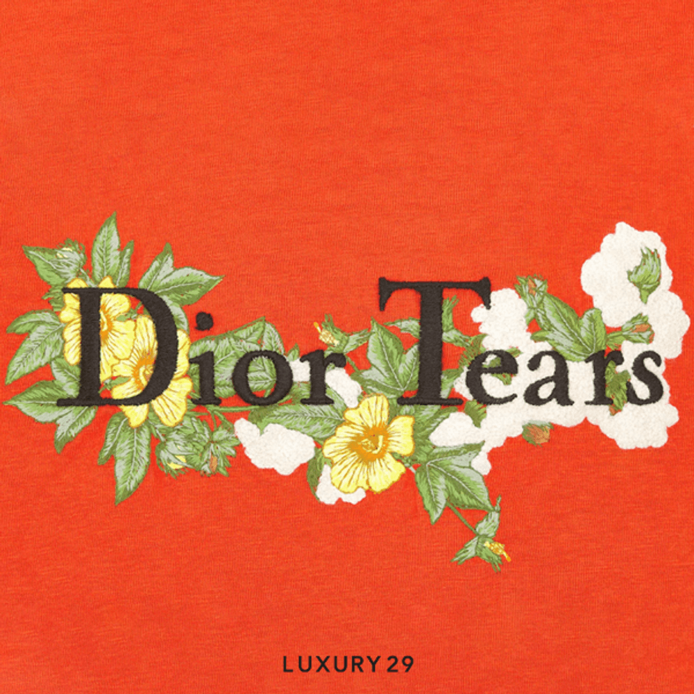 Dior Relaxed-Fit TEARS T-Shirt Red Slub Cotton Jersey(S, Red)