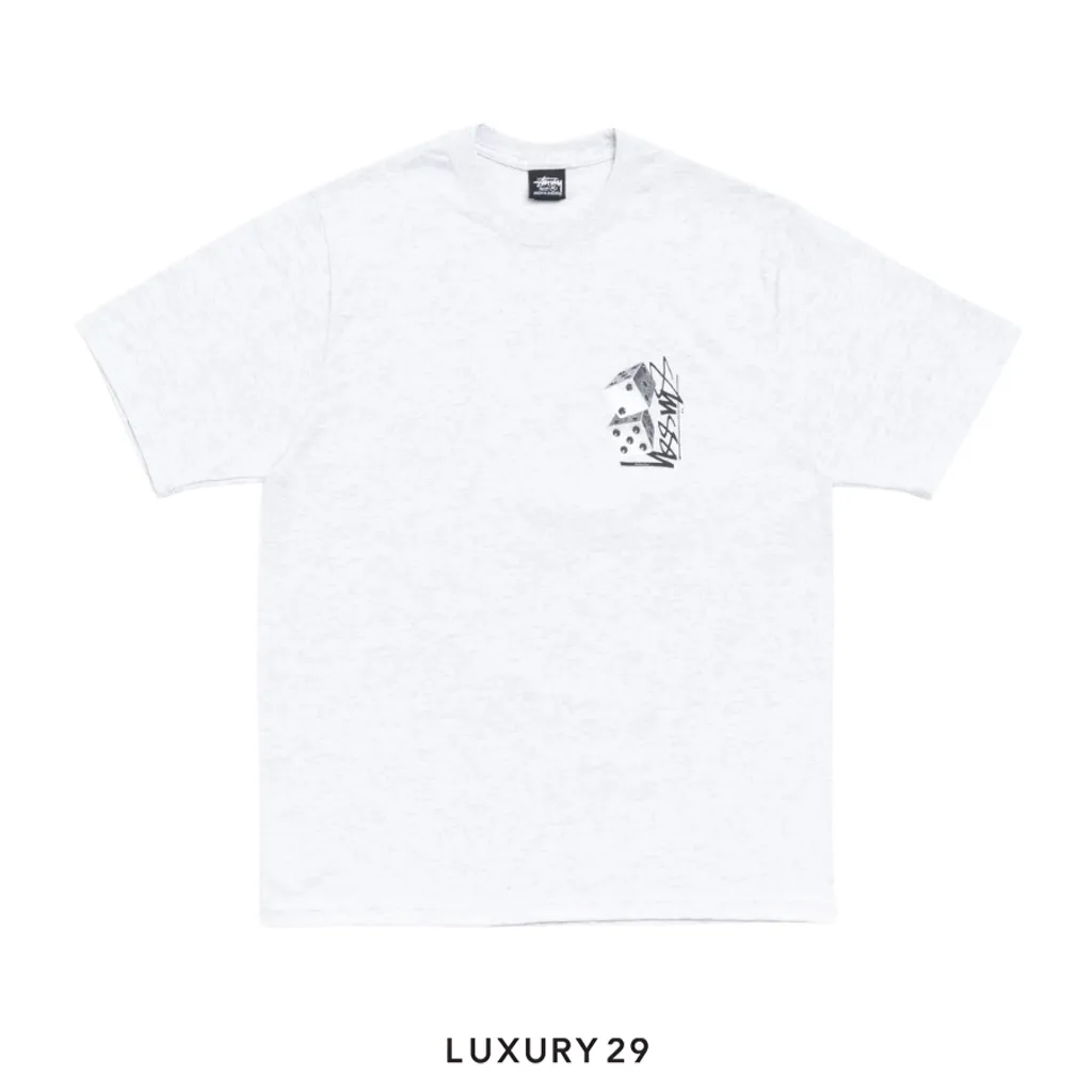 STUSSY TALL DICE TEE ASH HEATHER(L, Grey)