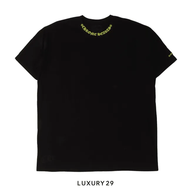 Chrome Hearts Neck Logo T-Shirt Black / Yellow