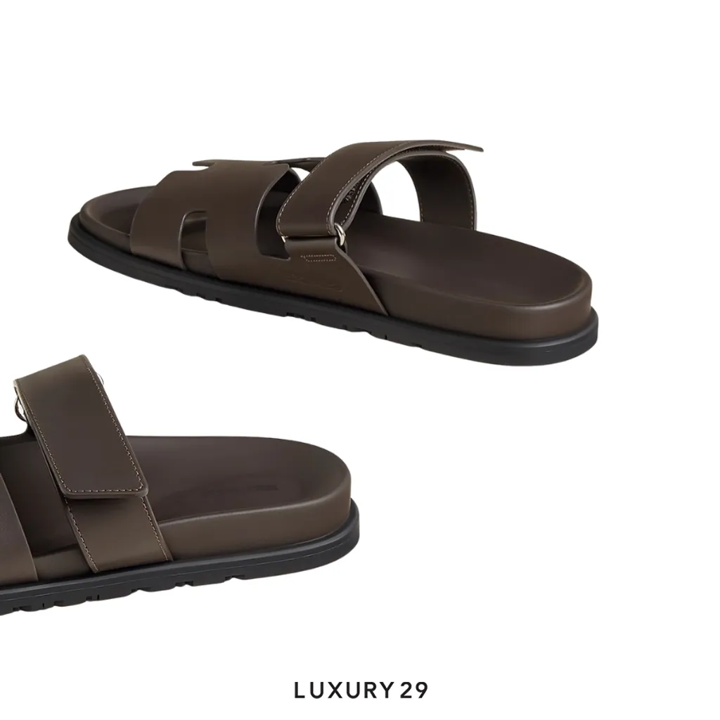 Hermes Sandle homme Crypre Veau Ecorce(44, Brown)