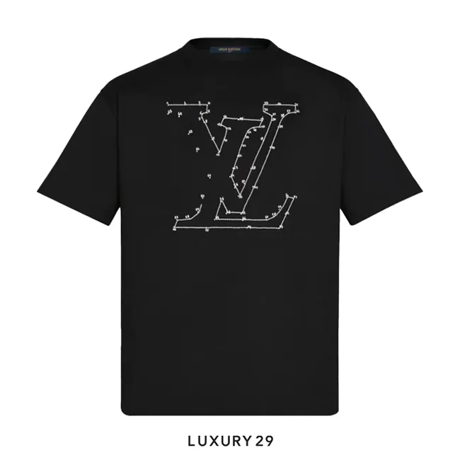 Louis Vuitton LV Stitch Print Embroidered T-Shirt Black