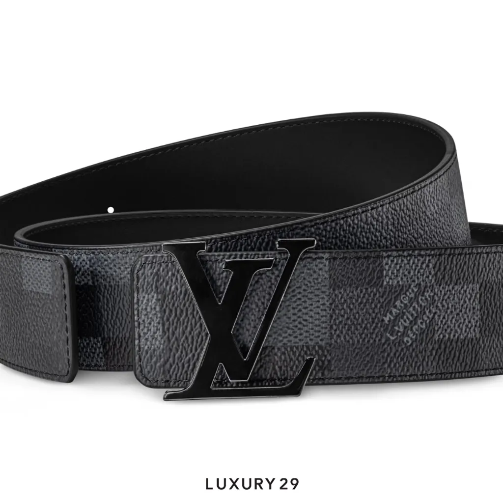 Louis Vuitton LV Initiales Damoflage 40mm widereversible Belt Black(40, Black)