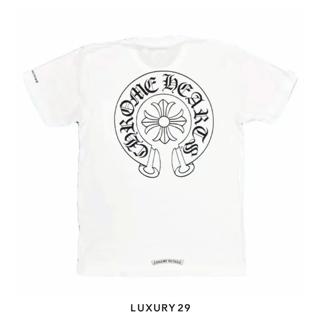 Chrome Hearts Horse Shoe Logo Pocket T-Shirt White(L, White)