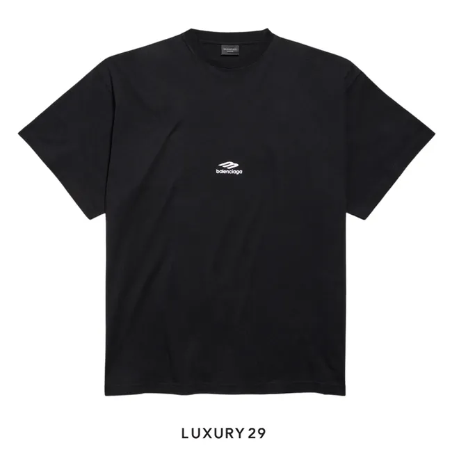 Balenciaga 3b Sports Icon Oversized T-shirt in Washed Black/white