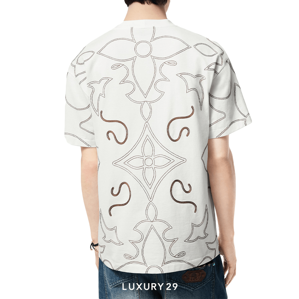 Louis Vuitton LV Embroidered Cotton T-Shirt(S, White)