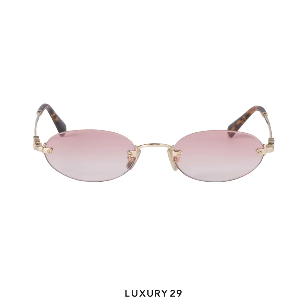 Miu Miu Logo sunglasses Gradient pink lenses(Free Size, Pink)