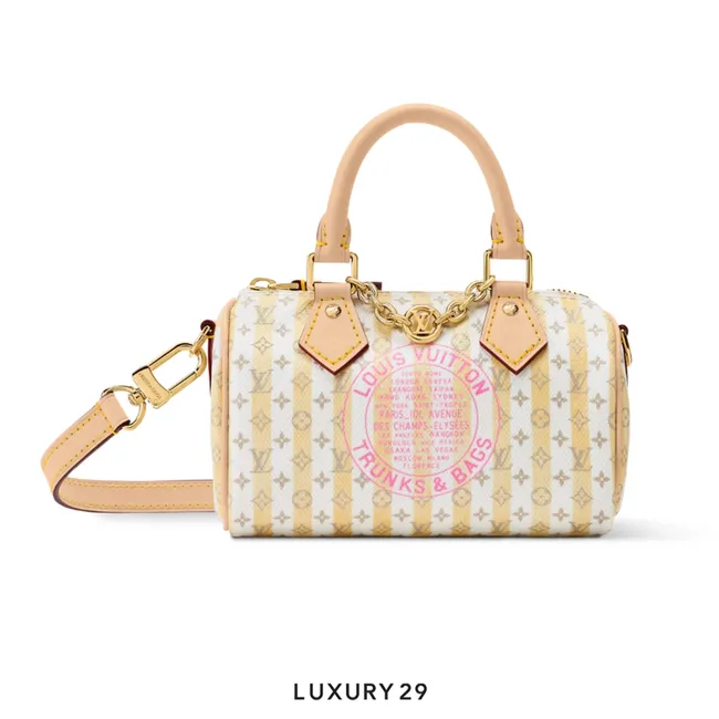 Louis Vuitton LV Nano Speedy Bag Banana Yellow with LV Stamp Monogram Canvas