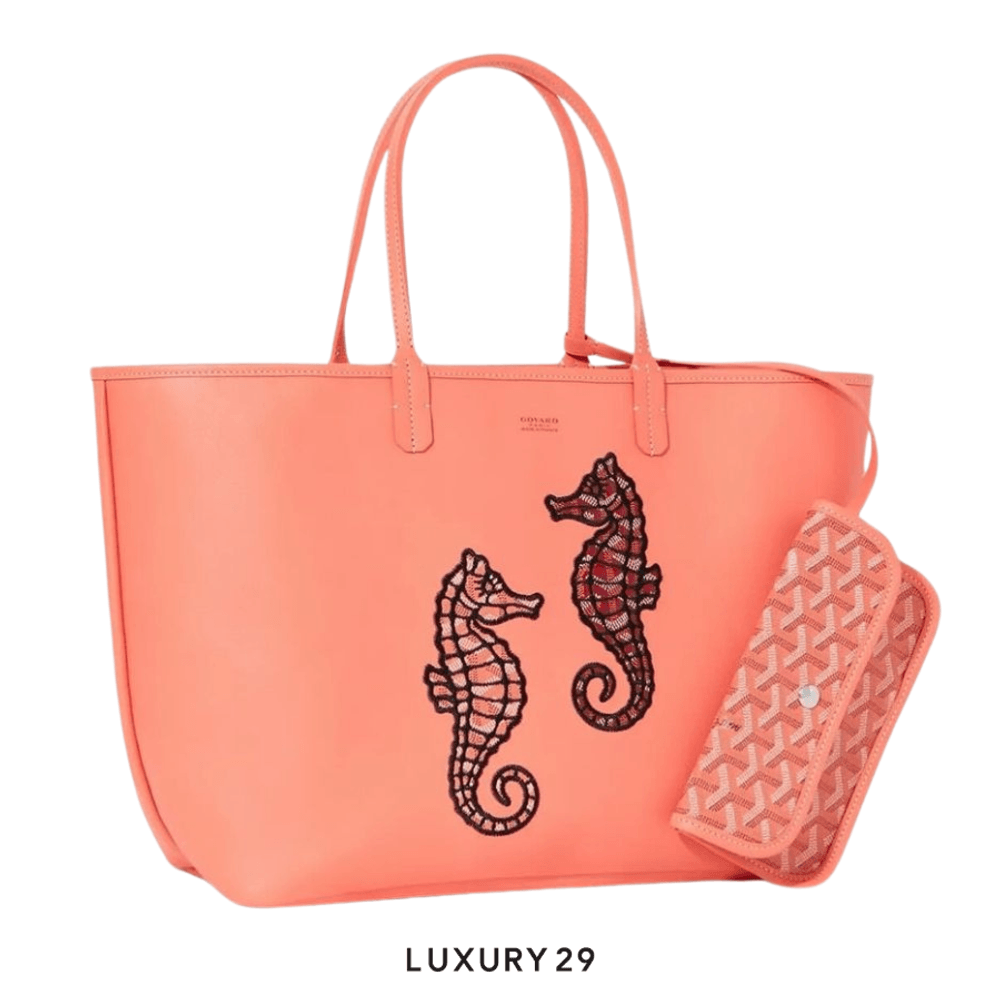 Goyard Anjou PM Seahorse Embroidery Coral(Small, Orange)