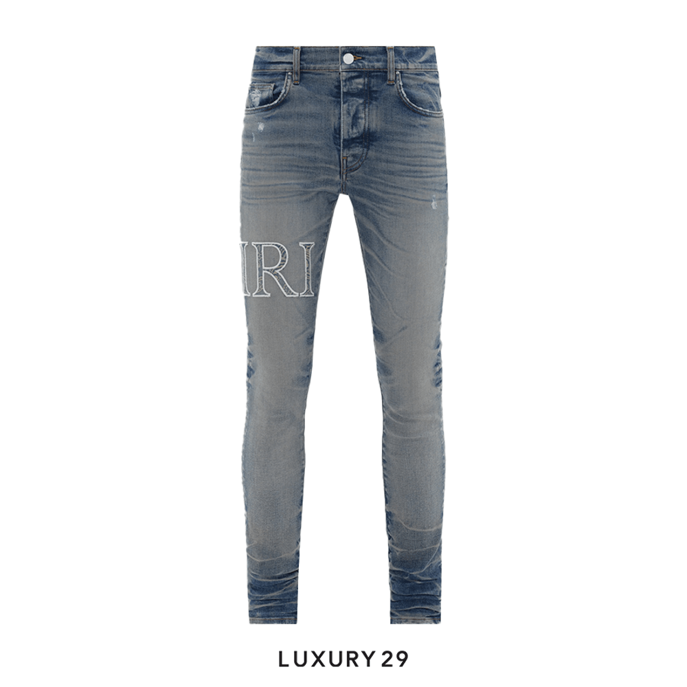 Amiri CORE LOGO BANDANA JACQUARD JEAN Vintage Indigo(M, Blue)