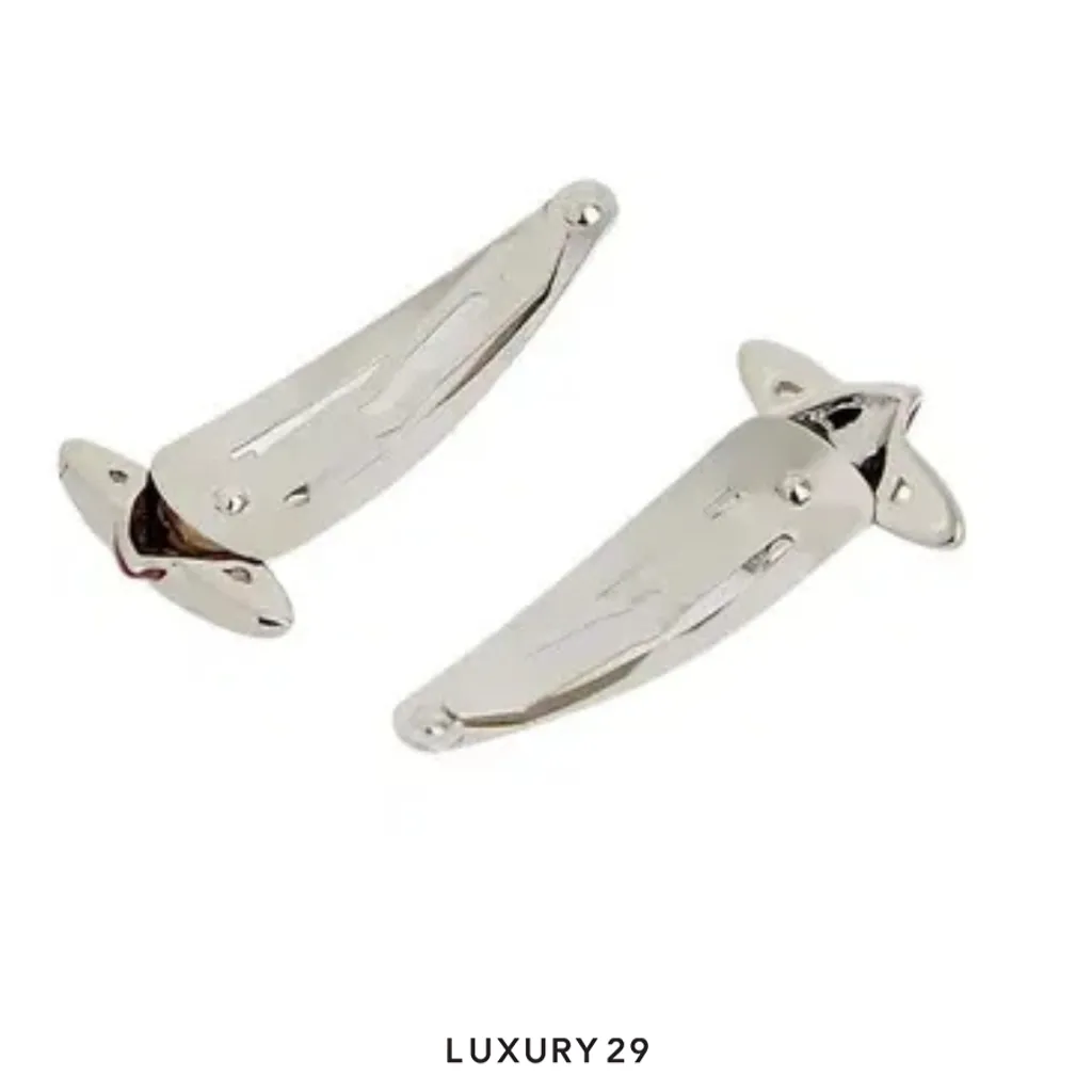 Vivienne Westwood Heart Diamante-Embellished Silver-Tone Brass Hairclips (Set Of Two)(Free Size, Red)