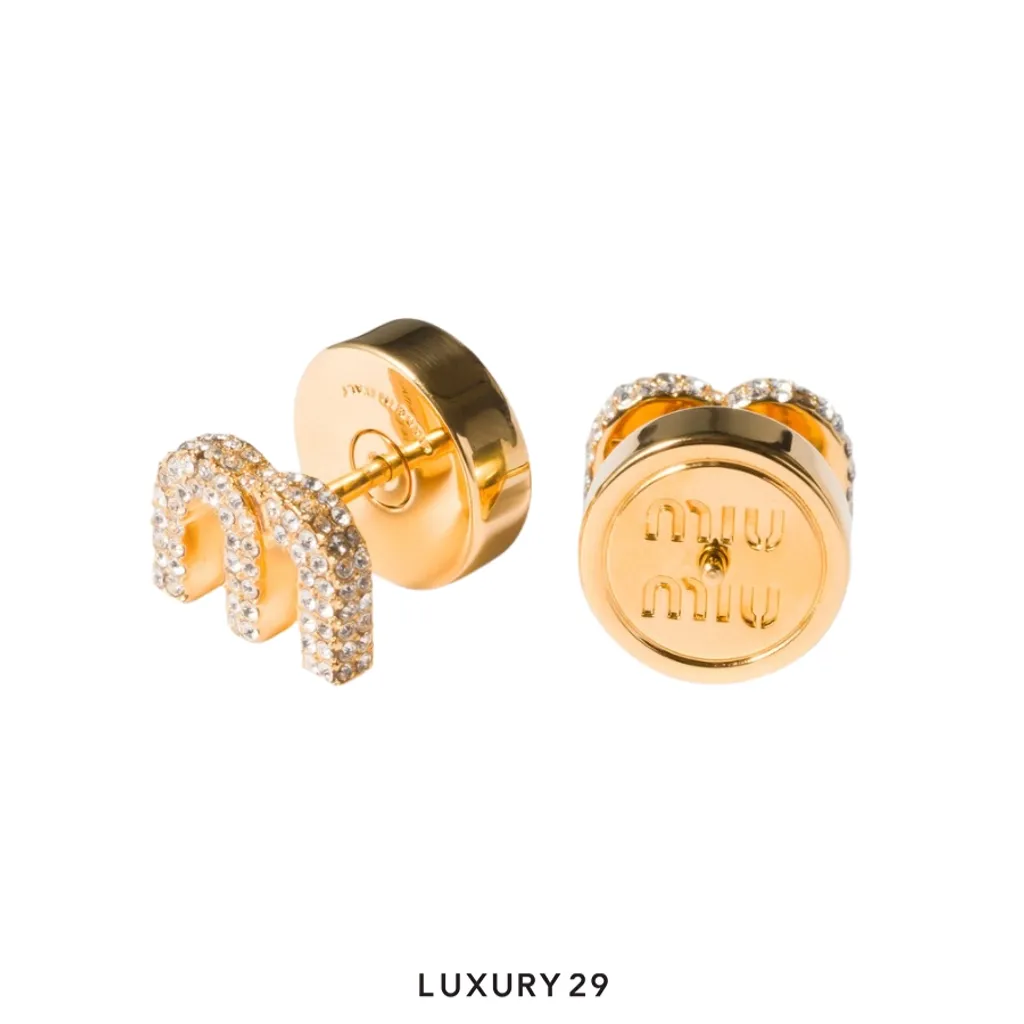 MIU MIU The iconic Miu Miu lettering logo Gold(Free Size, Gold)