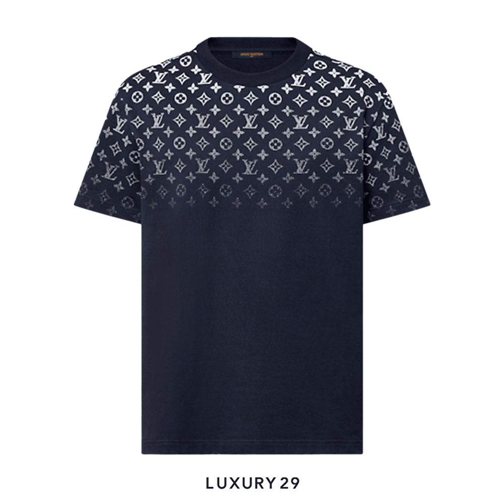 Louis Vuitton LV Gradient Cotton T-Shirt Navy Blue(M, Blue)