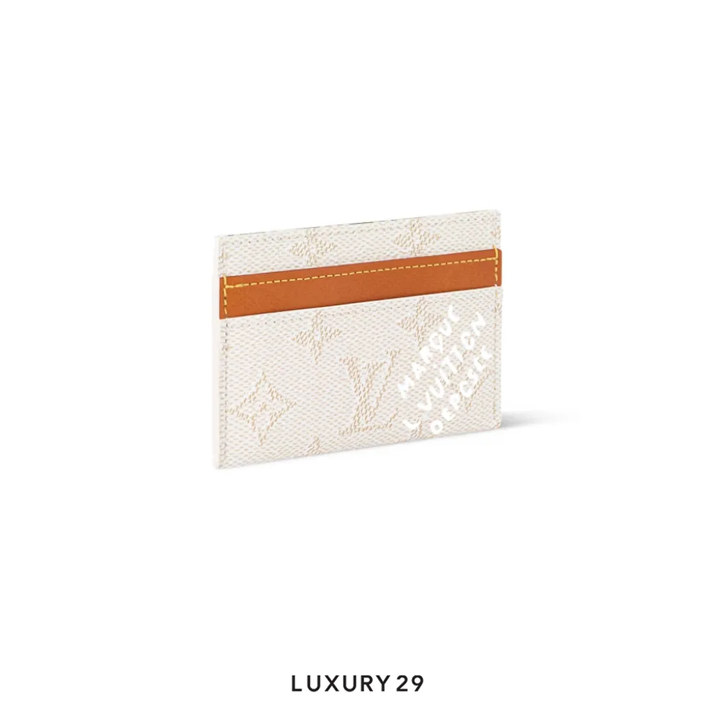 Louis Vuitton LV Double Card Holder Monogram Heritage coated canvas Off-White(Small, White)