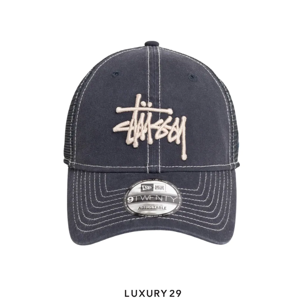 STUSSY 9TWENTY WASHED BASIC TRUCKER NAVY(Free Size, Blue)