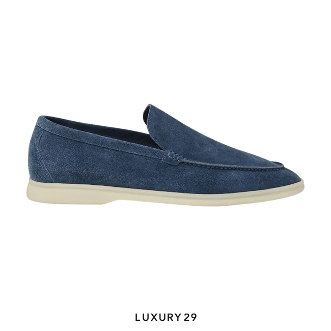 Loro Piana Summer Walk Loafer Suede Black Figs