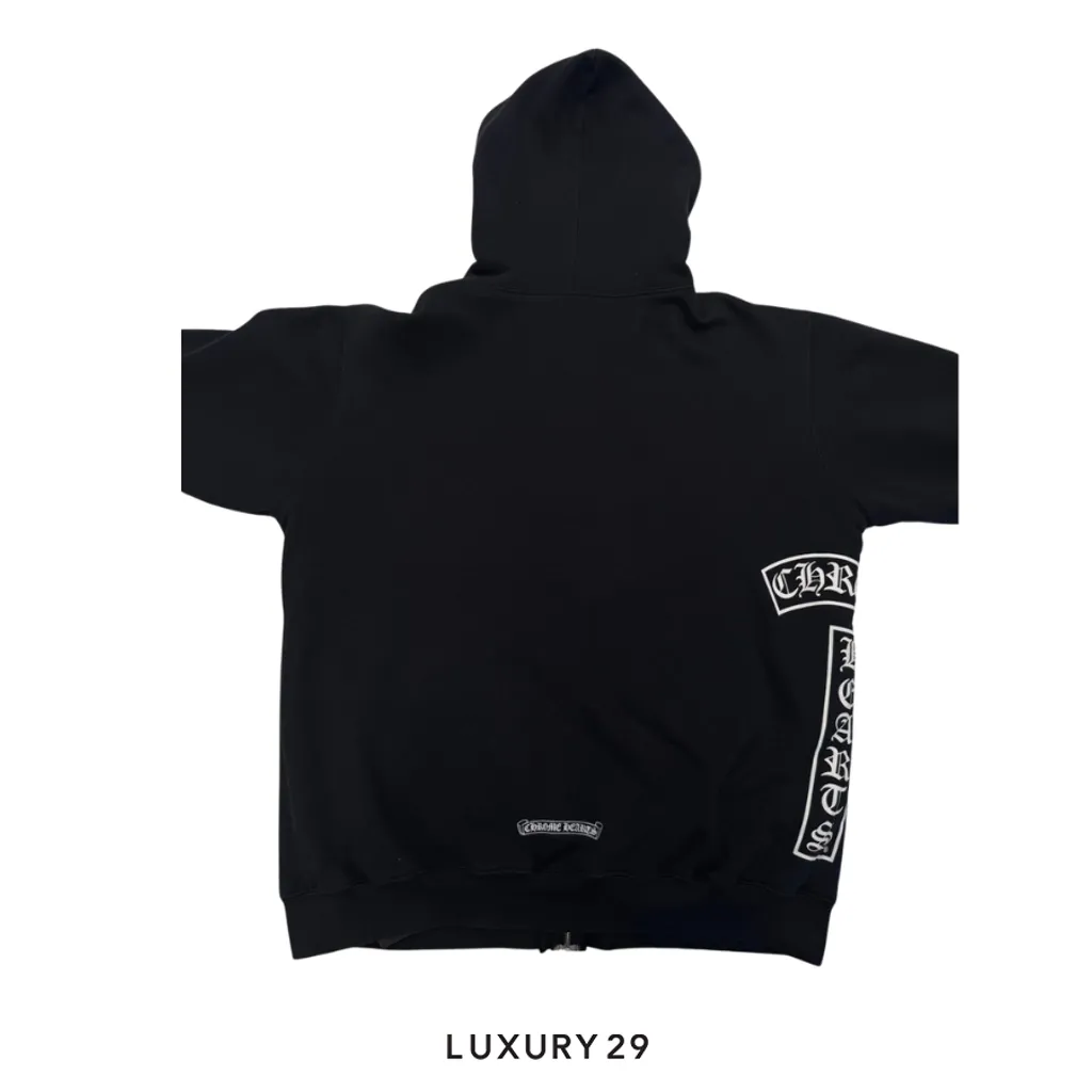 Chrome Hearts Zip Up Hoodie Black(XL, Black)