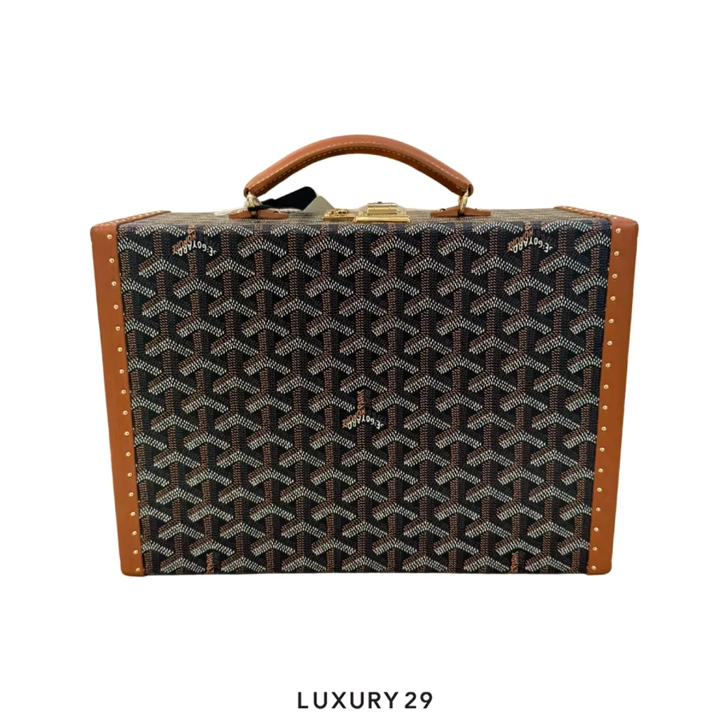 Goyard Joux 8 Watch Case Black & Tan(Medium, Brown)