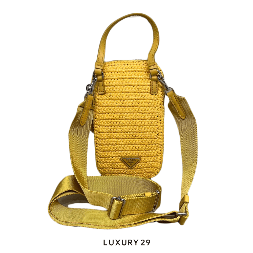Prada Prada Yarn Raffia Effect Crochet Mini Crossbody Bag