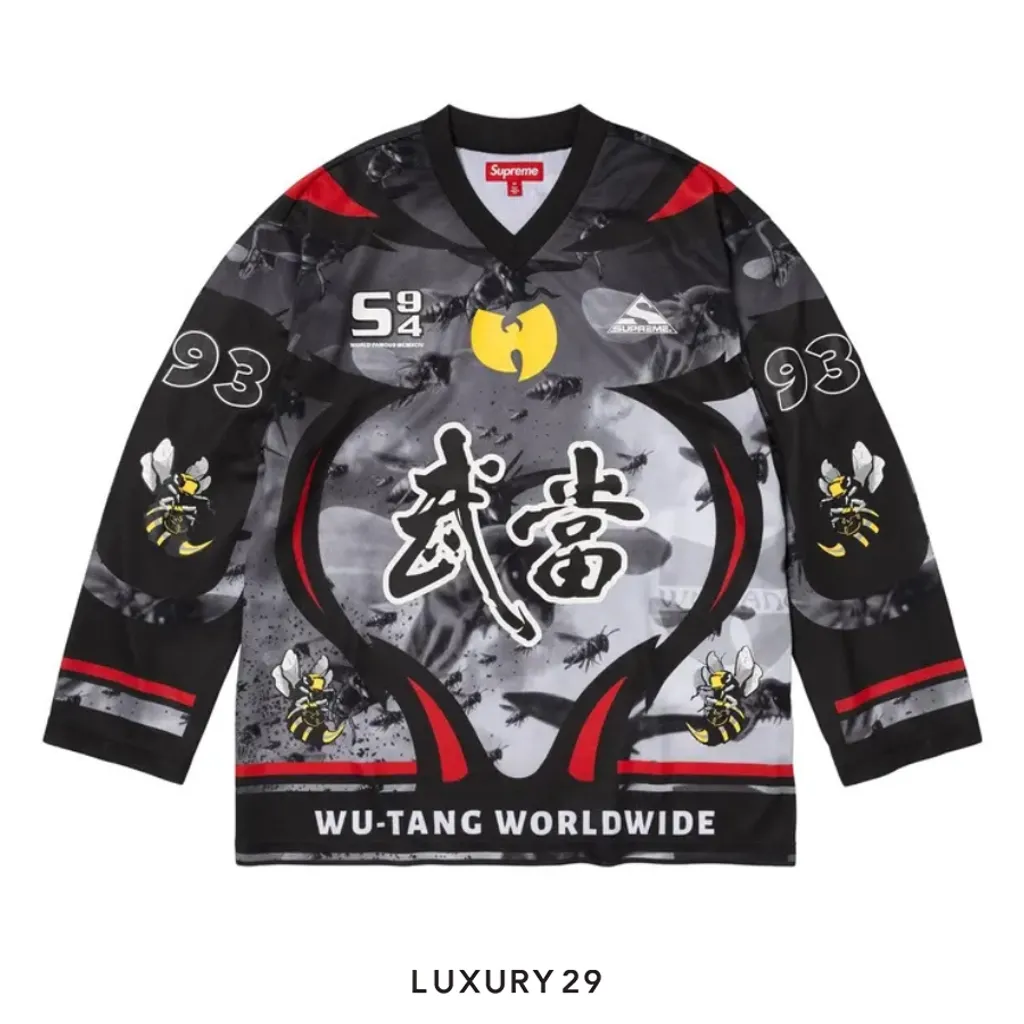 Supreme x Wu-Tang Clan Hockey Jersey 'Black'(M, Black)