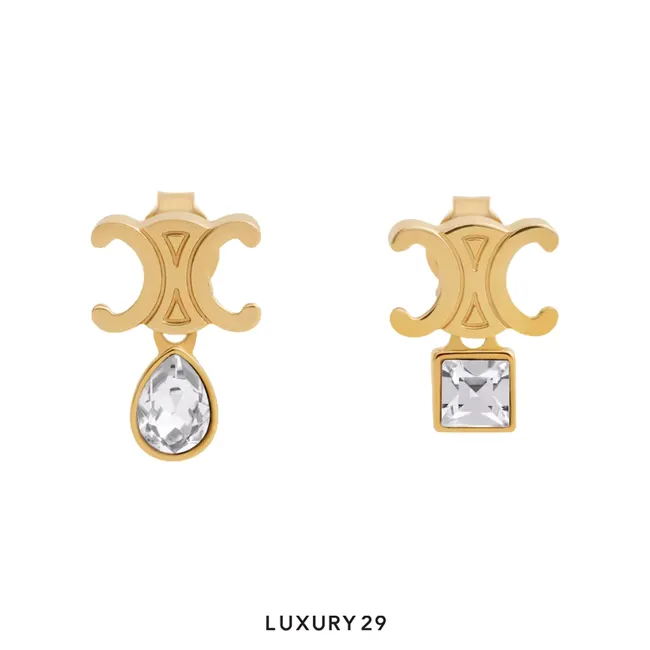 Celine Triomphe Twinkle earrings Gold