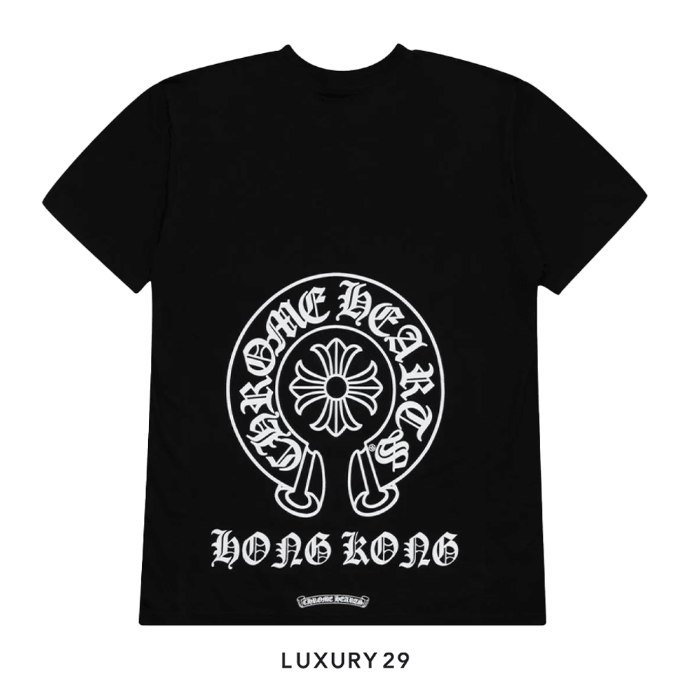Chrome Hearts Hong Kong Exclusive Horseshoe Logo T-Shirt Black/White(M, White)