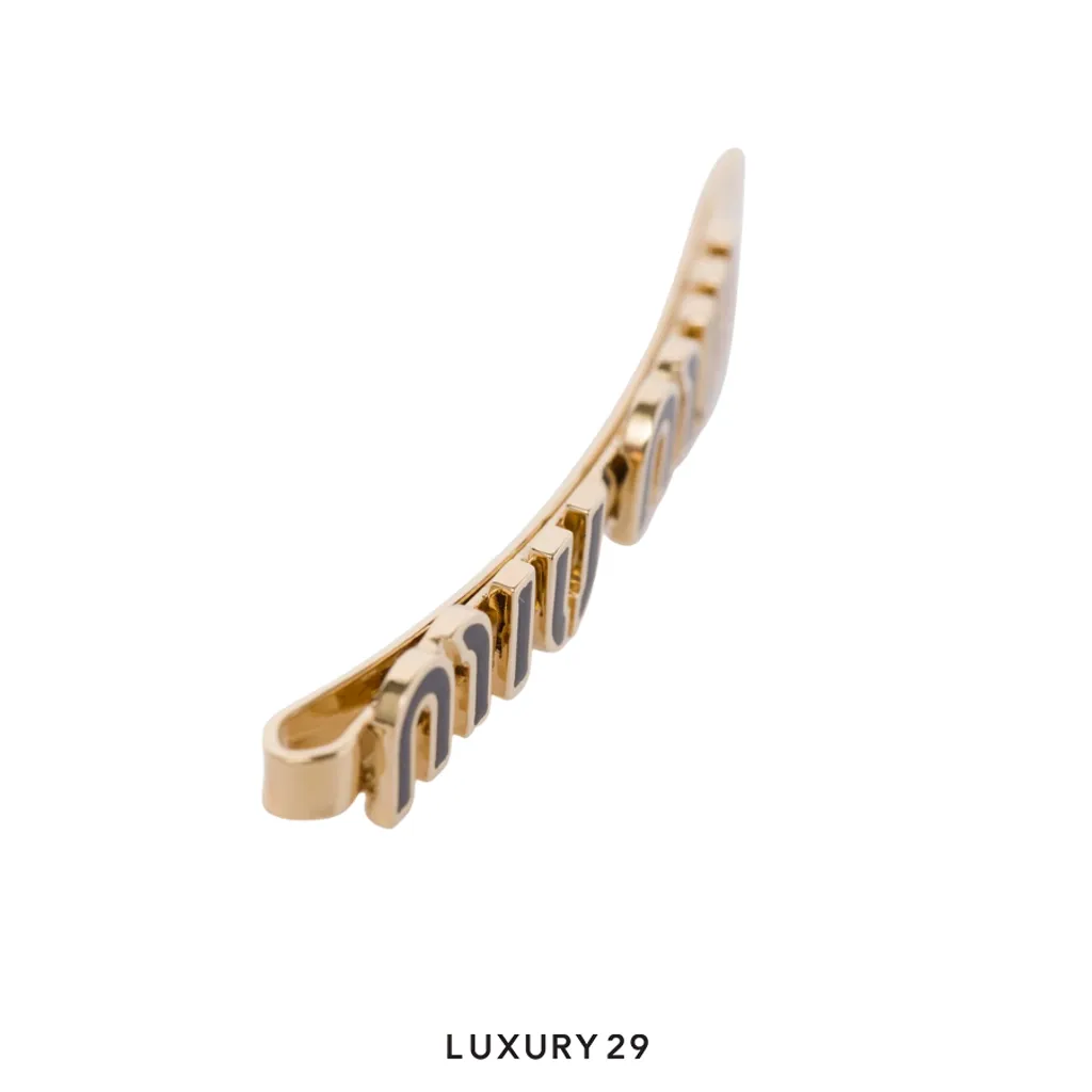 Miu Miu Metal hair clip with coating Black(Free Size, Black)