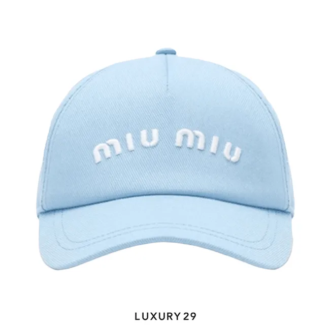 Miu Miu Drill baseball cap Sky Blue/White