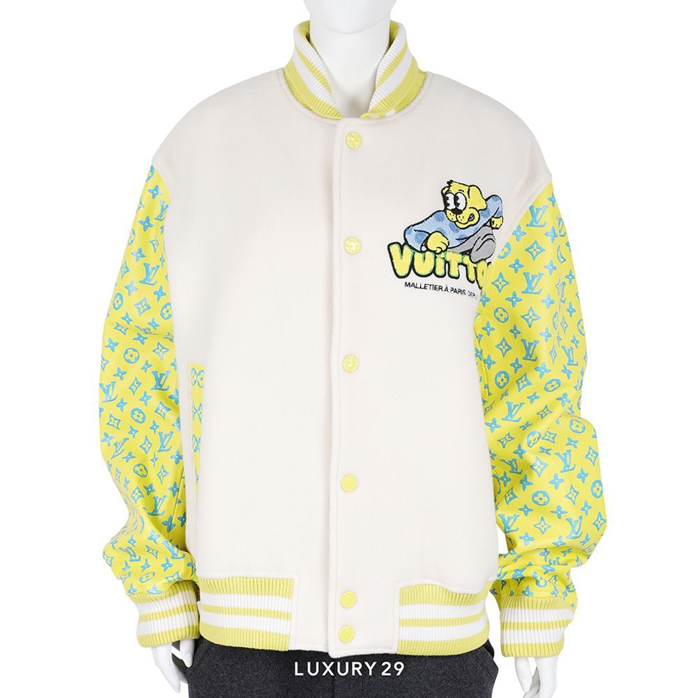 Louis Vuitton LV Monogram Playground Varsity Blouson(XL, Yellow)